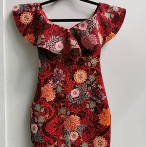 Guess Floral Off-Shoulder Dress